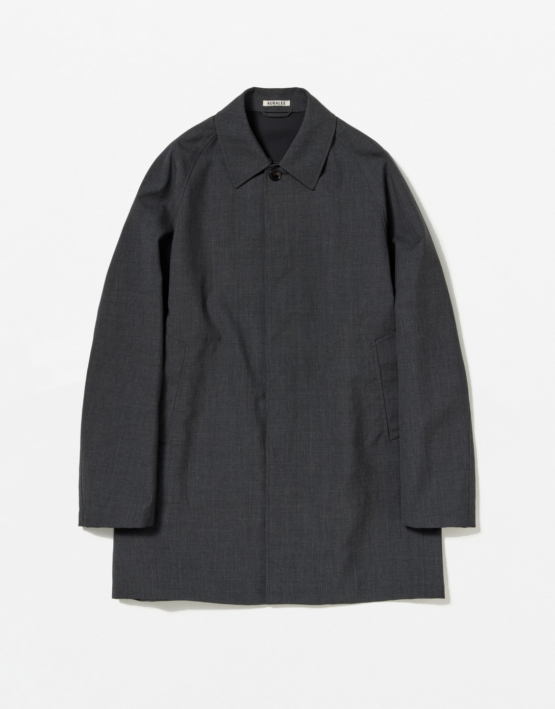 Auralee - LIGHT WOOL MAX GABARDINE CHAMBRAY SOUTIEN COLLAR COAT